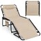 Adjustable 4-Position Folding Lounge Chaise with Backrest and Footrest